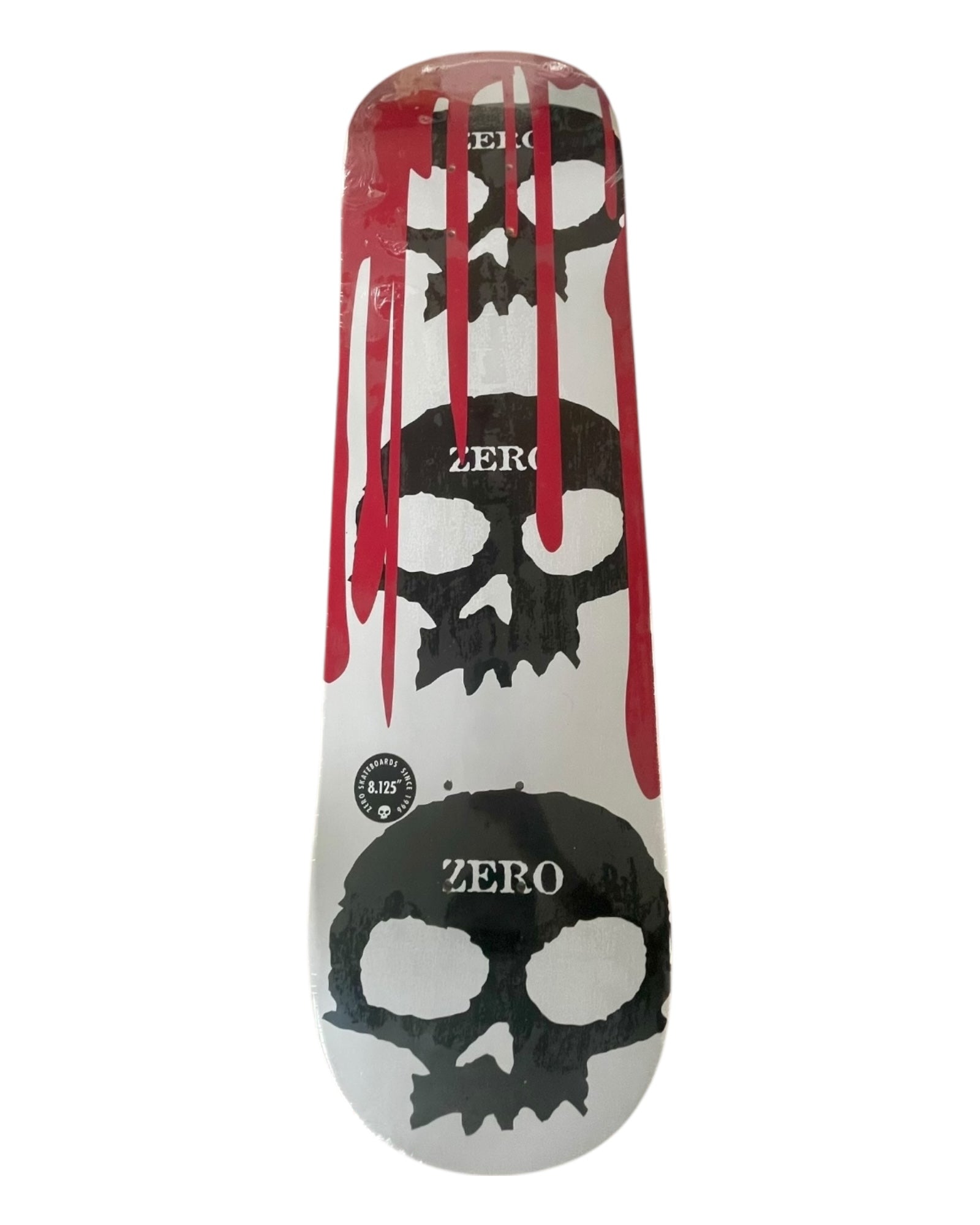 ZERO Skateboards 3 Skull Blood White Deck 8.125"