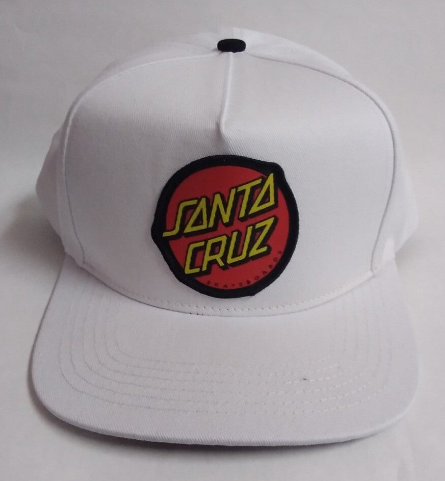 Santa Cruz Skateboards Classic Dot Snapback Hat Wht/Blk