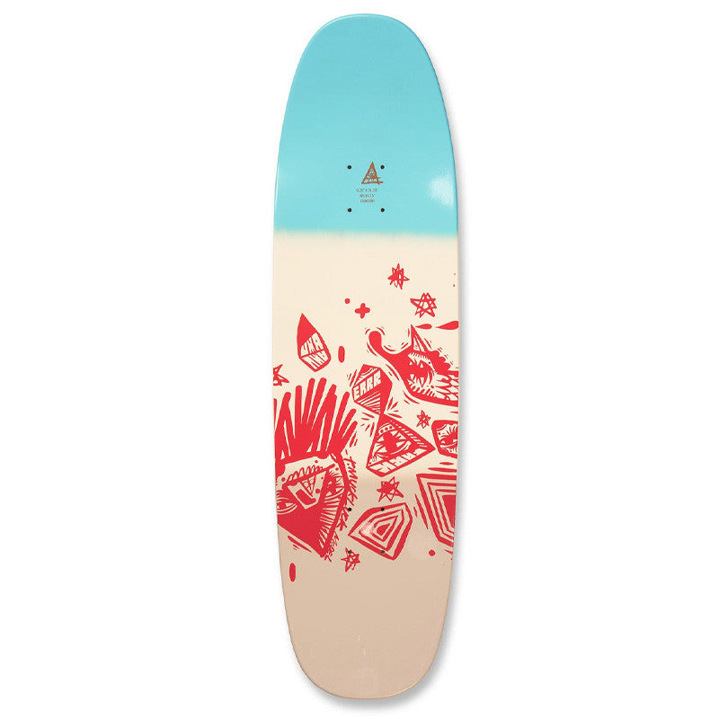 UMA LANDSLEDS RIGHT SAID RED TMUCK DIPPED SHAPED SKATEBOARD DECK 9.25”