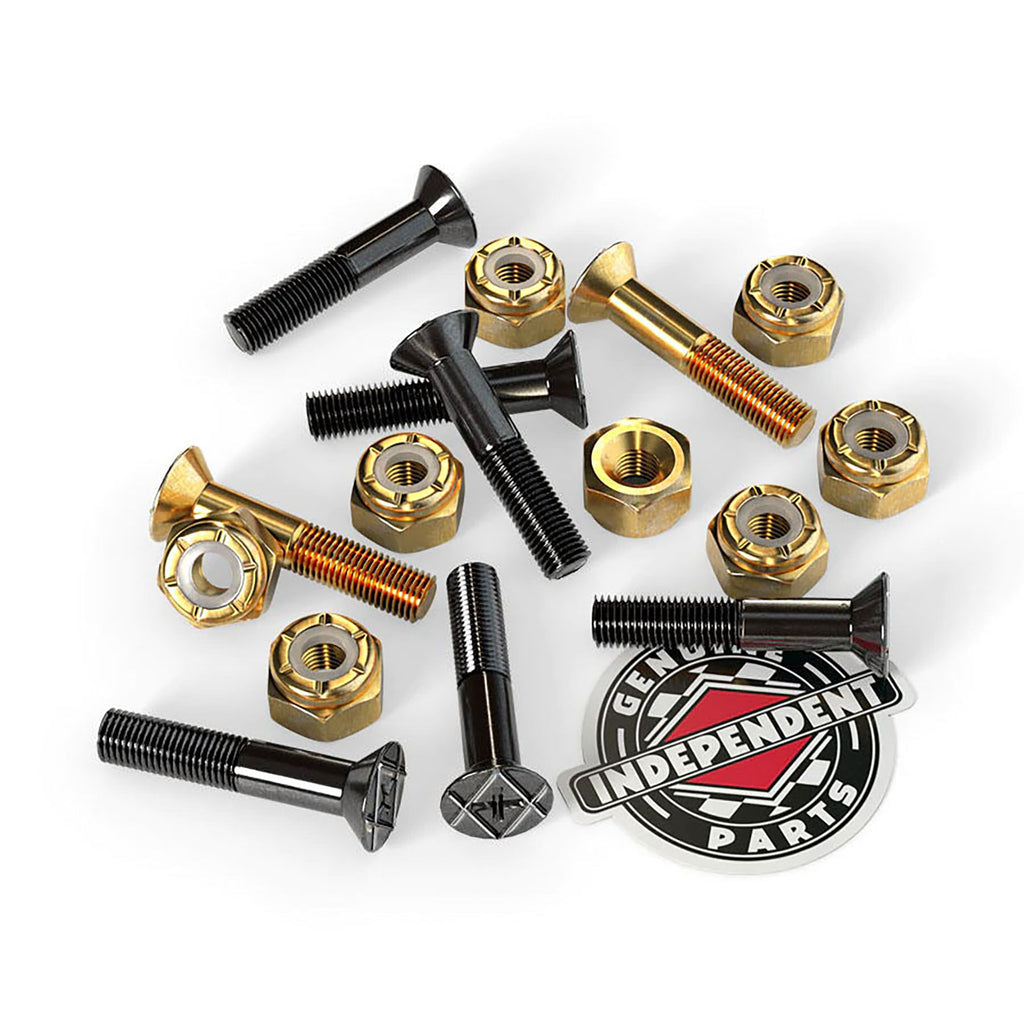 Independent Hardware Cross Bolts Black/Gold Phillips 1”